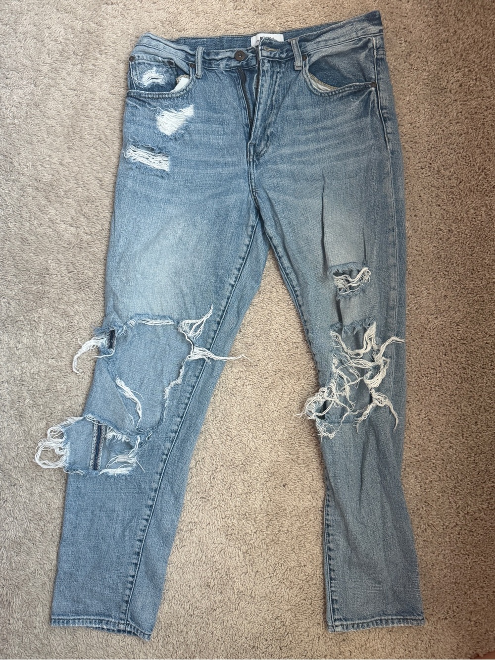 pistola Light Blue Distressed Boyfriend Jeans